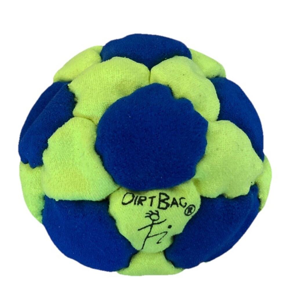 🔥World Footbag Dirtbag 32 Hacky Sack NEON YELLOW/BLUE BNWT🔥